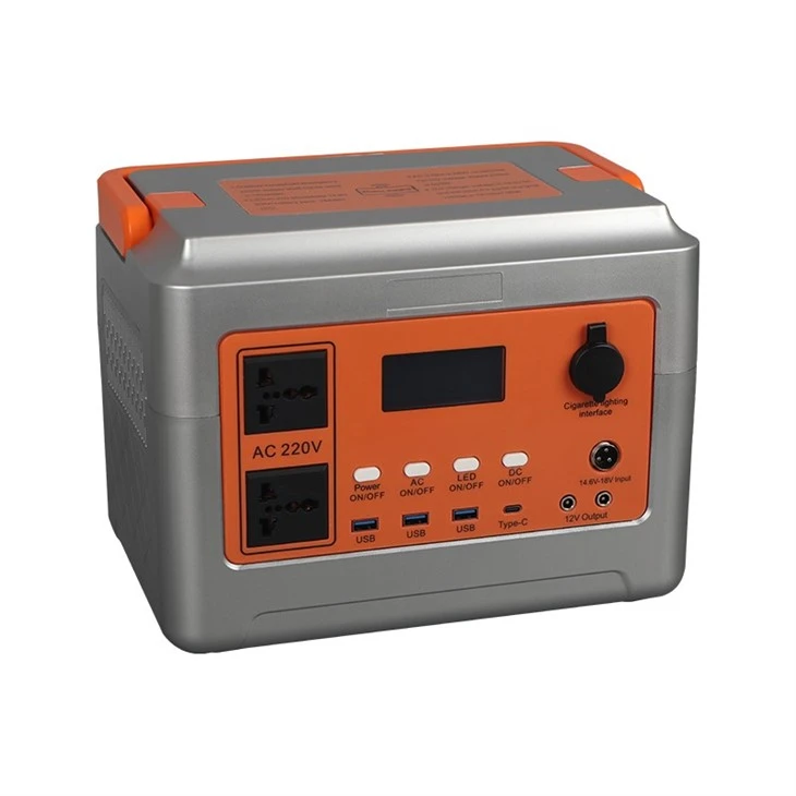 Portable Power Station 600W Solar Generator Backup Lithium Battery With 2*220V AC 3* USB Output Type-C LED Light For Outdoor Camping