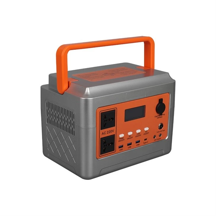 Portable Power Station 600W Solar Generator Backup Lithium Battery With 2*220V AC 3* USB Output Type-C LED Light For Outdoor Camping