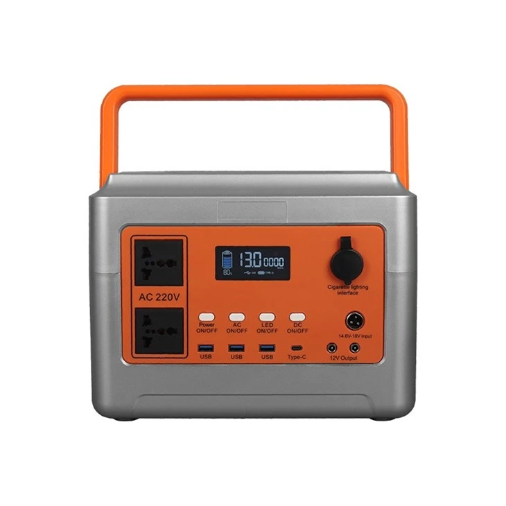 Portable Power Station 600W Solar Generator Backup Lithium Battery With 2*220V AC 3* USB Output Type-C LED Light For Outdoor Camping